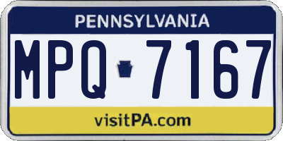 PA license plate MPQ7167