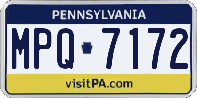 PA license plate MPQ7172