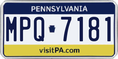 PA license plate MPQ7181