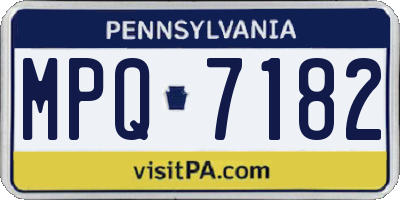 PA license plate MPQ7182