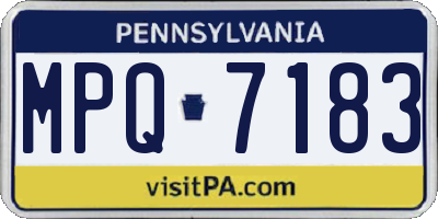 PA license plate MPQ7183