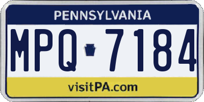 PA license plate MPQ7184