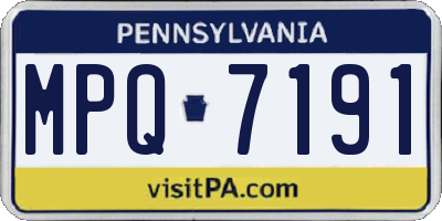 PA license plate MPQ7191