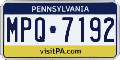 PA license plate MPQ7192