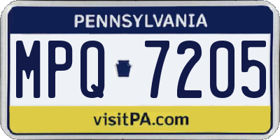 PA license plate MPQ7205