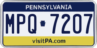 PA license plate MPQ7207