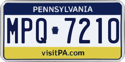 PA license plate MPQ7210