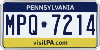 PA license plate MPQ7214