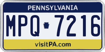 PA license plate MPQ7216