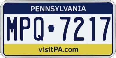PA license plate MPQ7217