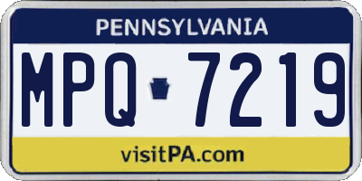 PA license plate MPQ7219