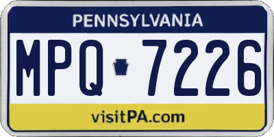 PA license plate MPQ7226