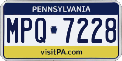 PA license plate MPQ7228