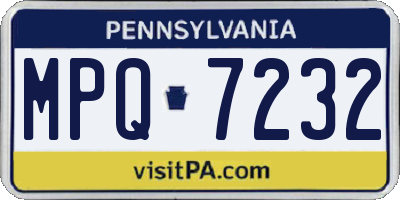 PA license plate MPQ7232