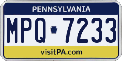 PA license plate MPQ7233