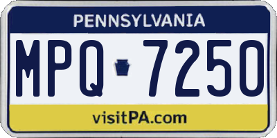 PA license plate MPQ7250