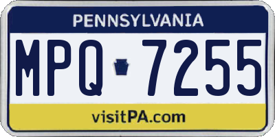 PA license plate MPQ7255