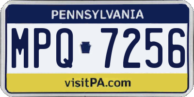 PA license plate MPQ7256