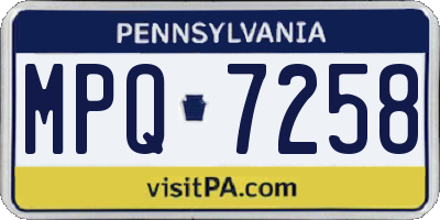 PA license plate MPQ7258