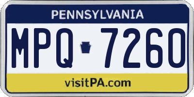PA license plate MPQ7260
