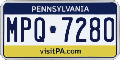 PA license plate MPQ7280