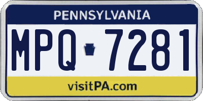 PA license plate MPQ7281