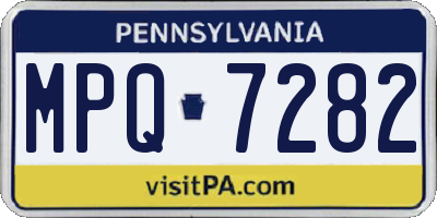 PA license plate MPQ7282