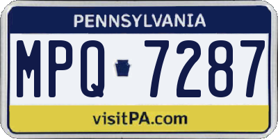 PA license plate MPQ7287