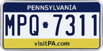 PA license plate MPQ7311