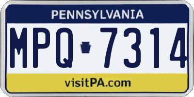 PA license plate MPQ7314