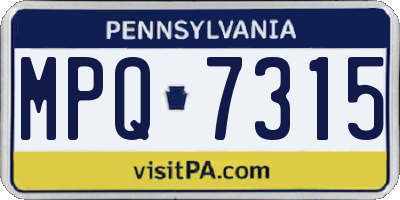 PA license plate MPQ7315