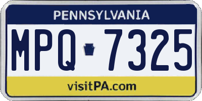 PA license plate MPQ7325