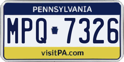 PA license plate MPQ7326