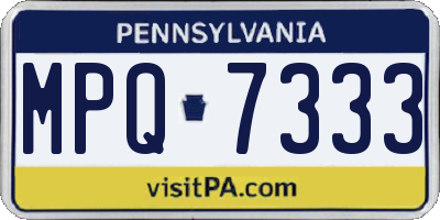 PA license plate MPQ7333