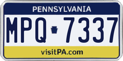 PA license plate MPQ7337