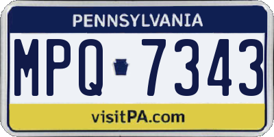 PA license plate MPQ7343