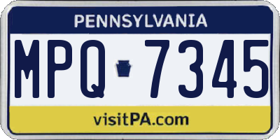 PA license plate MPQ7345