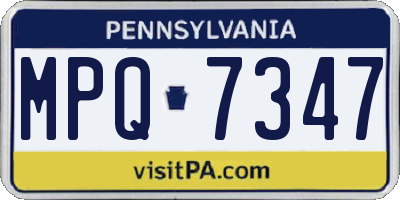 PA license plate MPQ7347