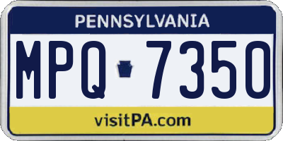 PA license plate MPQ7350
