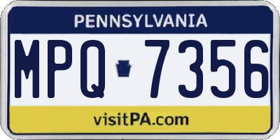 PA license plate MPQ7356