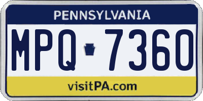 PA license plate MPQ7360