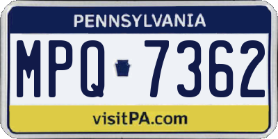 PA license plate MPQ7362