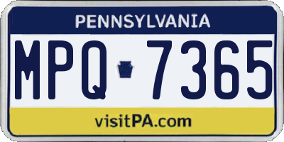 PA license plate MPQ7365