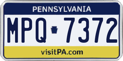 PA license plate MPQ7372