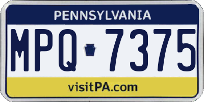 PA license plate MPQ7375