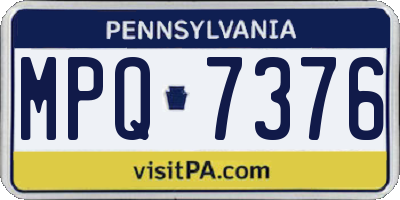 PA license plate MPQ7376