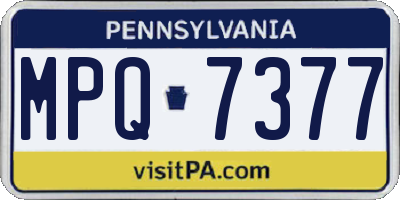 PA license plate MPQ7377