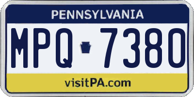 PA license plate MPQ7380