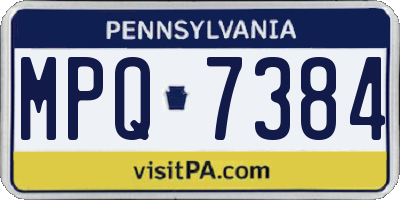 PA license plate MPQ7384
