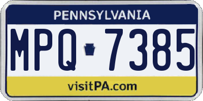 PA license plate MPQ7385